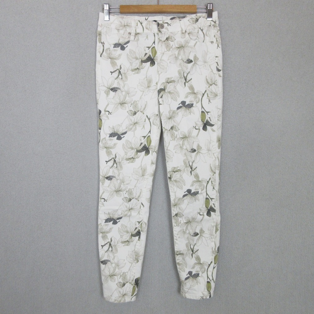 Buffalo David Bitton Havana High Rise Ankle Skinny Jeans Floral White Size 6/28